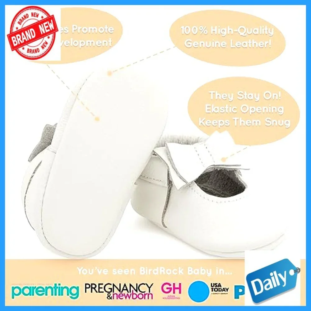 Genuine Leather Baby Mocc with Elastic Band for Secure Fit
